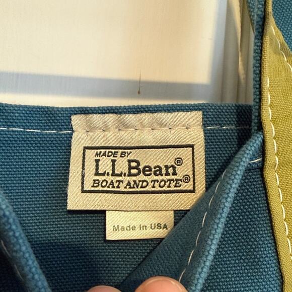 Llbean vintage vtg teal green 90s open top large boat and tote bag nautical - Picture 3 of 5